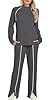 WIHOLL 2 Piece Sets for Women Teacher Outfits Lightweight Lounge Sets Winter Clothing Grey Fall Fashion Must Haves M #5