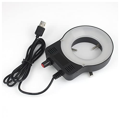 Microscope 0-100% 5V Adjustable Ring Illuminator Light, Stereo Zoom Microscope(No Adapter)