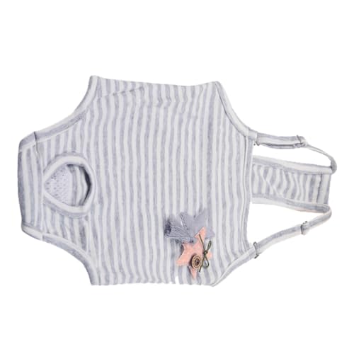 SOLUSTRE Braguita Sanitaria para Cachorros con Tirantes, Pañal para Perros Talla XL, Pantalones de Tela Transpirable Gris, Protección para Perros en Celo, Absorbente y Cómoda para Mascotas