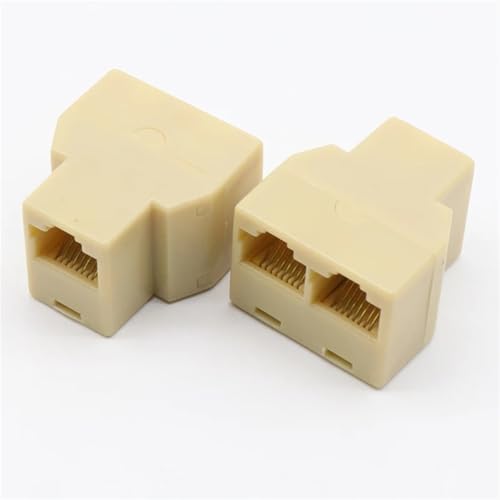 LKHFOAQM RJ-45 Socket RJ45 Splitter Connector CAT5 CAT6 LAN Ethernet Splitter Adapter 8P8C Network Modular Plug PC Laptop Cable Contact