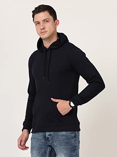 Image of Ideation Men's Cotton Hooded Neck Solid Full Sleeve Hoodies with Kangaroo Pocket