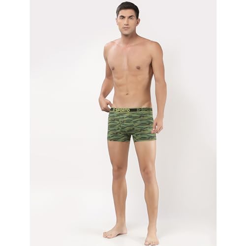 Image of sporto Macho Men's Cotton Spandex Trunk | Premium Single Jersey Fabric | Branded Outer Elastic Waistband | Double-Layer Contour Pouch | Breathable Innerwear
