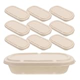 ABOOFAN Contenedores de Pulpa Desechables para Preparar Comidas para Llevar, Caja de Comida de 850 Ml Tapa de Papel, 25 Unidades, Envases Biodegradables para Embalaje y Servicio