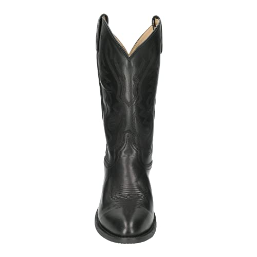 Smoky+Men%27s+Denver+11%22+Black+Leather+Western+Cowboy+Boot4