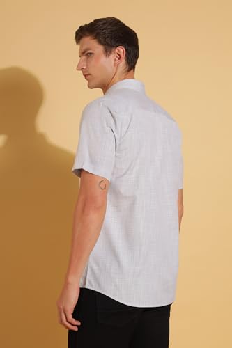 Image of FYLTR Men's Regular Fit Shirt - Half Sleeve | Contrast Placket | Regular Collar | Formal Shirts for Men
