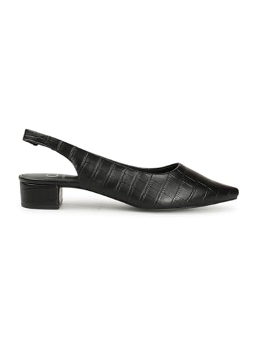 Image of Carlton London Women Comfortable Block Heel Pointed Toe Slingback Fashion Shoes for Daily use, Office use, Casual use