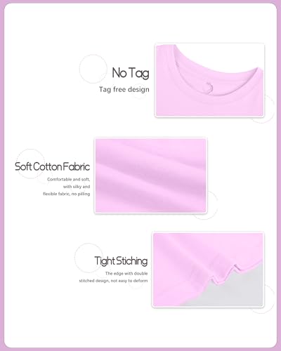 Toddler, Little, and Big Girls T-Shirts, 4-Pack, Cotton Blend, Crew Neck, Ages 18 Months -13 Years2