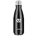 Alpha Armur 12 Oz (350ml) Hiking Water Bottle Double Wall Vacuum Insulated Stainless Steel Water Bottle Flask Protein Bottle with Narrow Mouth, Black