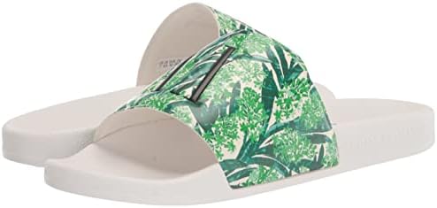 A | X ARMANI EXCHANGE Women's Icon Logo Pool Slide Sandal, Green, 10.5 | Image 6