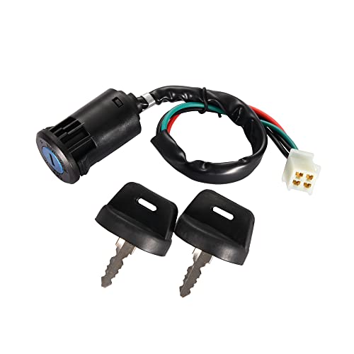 WOOSTAR Interrupteur Allumage 2 Fils Avec Clé - Pack De 2 Pour Scooter 50cc à 250cc, ATV, Quad