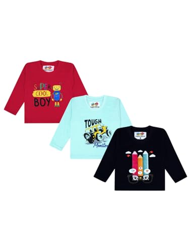 Image of superminis Boy's /Girls Cotton Round Neck Full Sleeves Regular Fit T Shirts With Trendy And Fun Prints