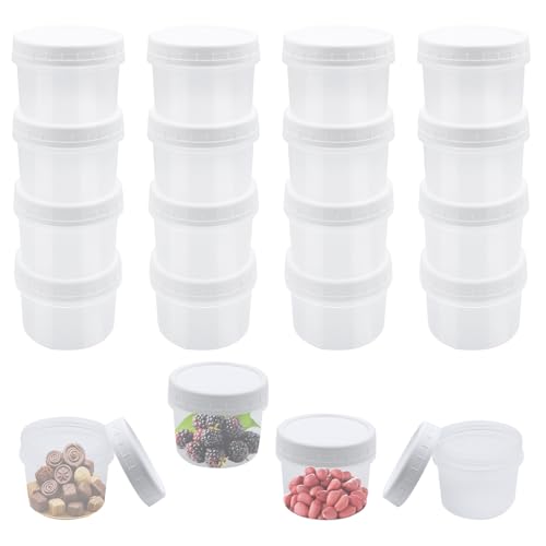 chuanhylis 20 Pot de Conservation, Boîtes de Conservation Réutilisable 160ml, Hermétiques Petite Boite Plastique pour Aliments, Congélateur Lave-Vaisselle,...