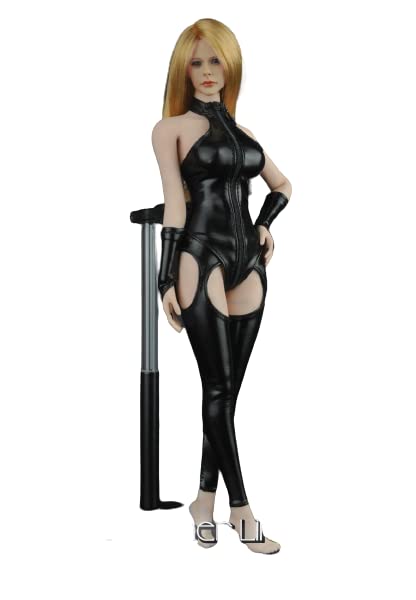 ZYTOYS ZY16-15 1/6 Scale Female Clothes, Women's High Neck Corset Leather Pants+ Gloves+ Underwear Suit for 12 Inch Action Figures