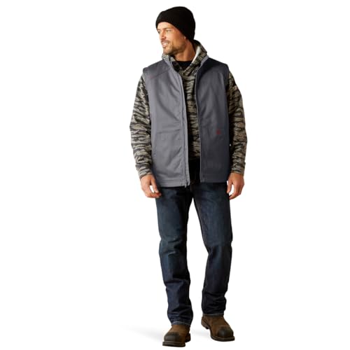 Image of ARIAT Men's Fire Resistant Basic Insulated Vest, Iron Grey, 3X-Large Tall