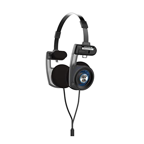 Image of Koss Porta Pro Utility On-Ear Headphones, Detachable Interchangeable Cord System, Collapsible Design, Stealth Grey