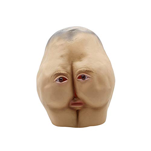 Halloween Adult Funny Full Face Ass Styling Mask - Party Props Latex Dance Horror Head Buns Decorating - 1 Pc Halloween Decorations