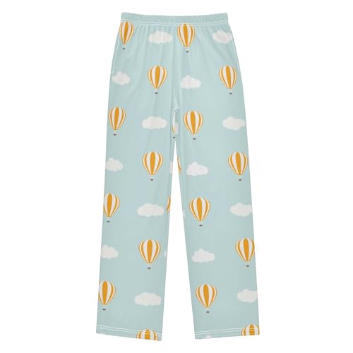 Beautiful Hot Air Balloon Boys Long Pants Soft Trousers Elastic Waist Kids Lounge Bottoms with Pockets S-XL