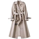 [Lausiuoe] コート レディース 冬 軽量 ハーフ トレンチ 春 アウター 裏地付き 無地 着痩せ 通勤 オフィス 入学式 卒業式 通勤 通学 入園式