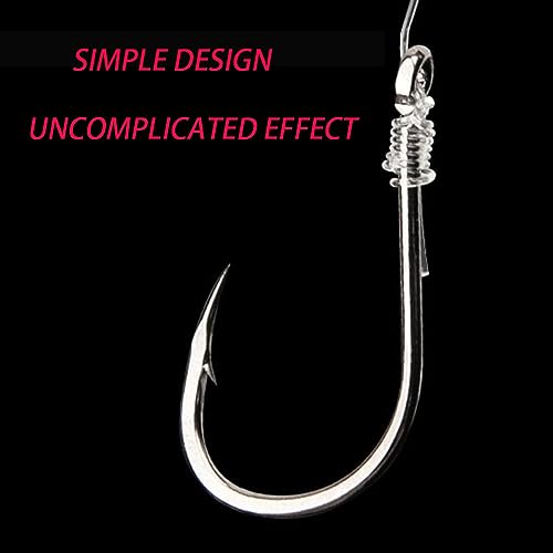 KOMUNJ 500pcs Carbon Steel Barbed Sea Fish Hooks - Eyed Carp Fishing Tackle Set for Saltwater or Freshwater - Image 3