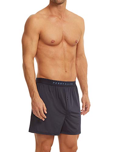 Perry Ellis Men's Luxe Solid Boxer Shorts, Navy, Large #TOP1