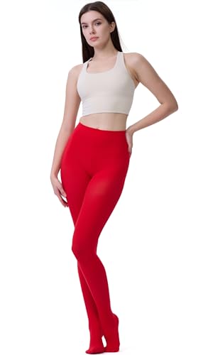 Image of DUCMODA Women's 70D Semi-Opaque Tights High Waist Solid Soft Stretch Pantyhose