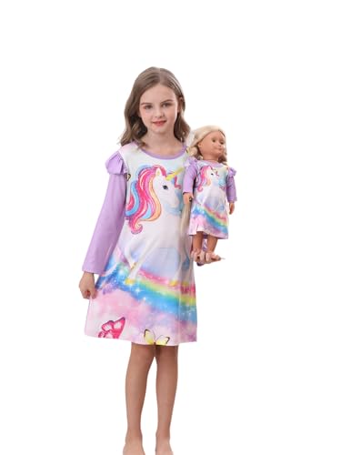 Bow Dream Toddler Girls Dress and Matching American Girl Doll Clothes for Girls Party Birthday