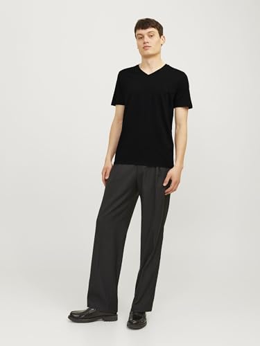 JACK & JONES Herren Jacbasic V-neck Tee 2 Pack T Shirt, Schwarz, XXL EU – Ansicht 5