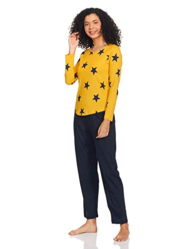 Image of A.T.U.N. (ALL THINGS UBER NICE) Womens Printed Cotton Relaxed Fit Sleepwear Clothing Set | Tees with Pyjama Set