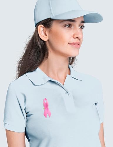 Image of Curvier 100PCS Pink Ribbons Breast Cancer Awareness Satin Lapel Pins for Charity Event Survivor Campaign Welfare Party Supplie