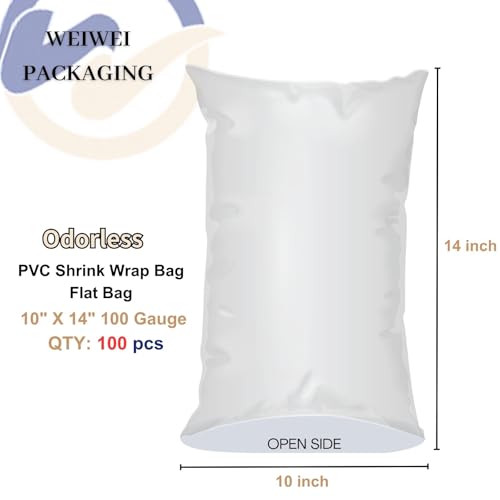 Image of Weiwei - 10 X 14 inch 100PCS Odorless PVC Heat Shrink Wrap Bags