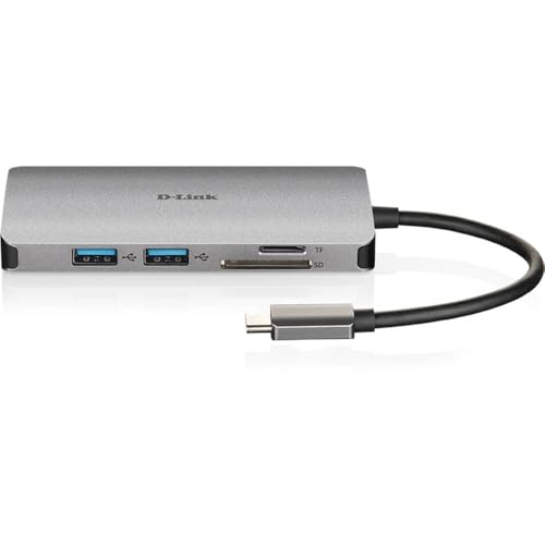 D-Link DUB-M810 Hub USB di Tipo C 8 in 1, con HDMI 4K e 1080 p, 2...