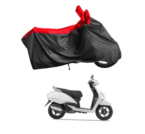 Image of Dust & Waterproof Bike Scooty Cover Compatible with Jupiter 125 (Compatible with All Jupiter Models) Black Red