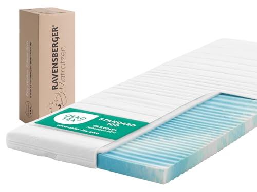 RAVENSBERGER Gel Topper Gel-LUX - Härtegrad H2/H3, mittel - 50-110 kg - 160 x 200 cm, Höhe 9 cm - Matratzenauflage aus Gelschaum mit RAVOTEX Funktions-Bezug, allergikerfreundlich