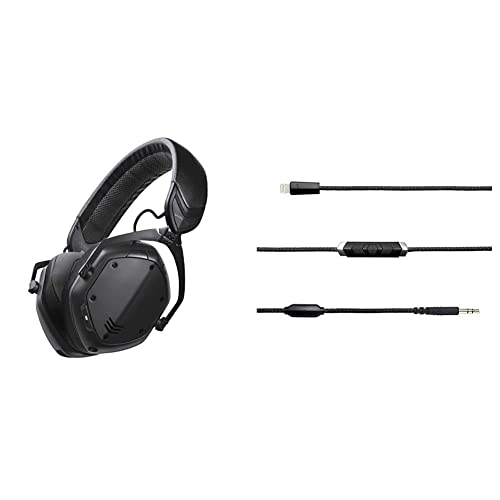V-MODA Crossfade 2 Wireless Codex Edition with Qualcomm aptX and AAC - Matte Black & Speakeasy DAC/AMP 3-Button Lightning Cable - Black, One Size