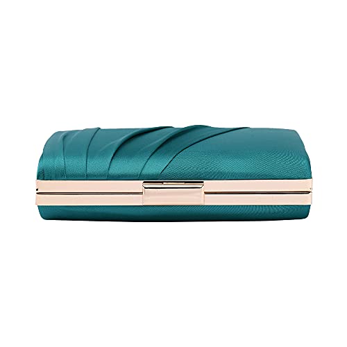 Image of Pleated Satin Clutch Purse For Women Wedding Bridal Clutch Bag Prom Party Clutch