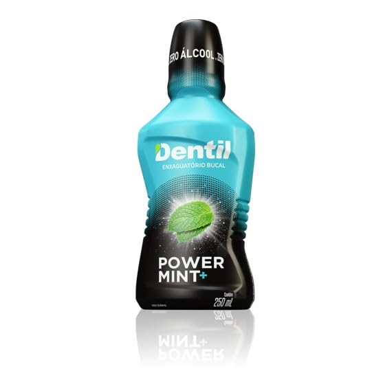 Dentil – Enxaguante Bucal Power Mint 250ml Sem Flúor | Fórmula Sem Álcool, Aroma de Menta