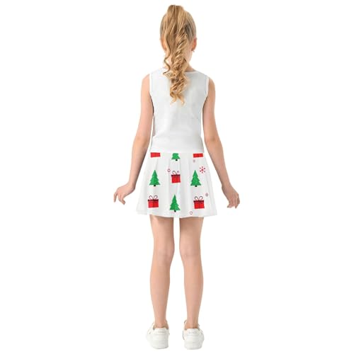 Red Green Christmas Tree Gift White Athletic Shorts for Girls Skorts Toddlers Tennis Skirts Cute Comfy Butterfly 3t4