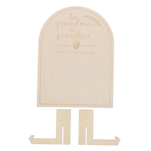 KOMBIUDA Grandparent Pregnancy Announcement Sign Wooden Milestone Mat Photo Plaque for Baby Shower