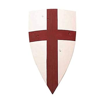 Crusader Medieval Shield 24 inches Armor Costume White/Red cross mark
