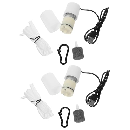 Abaodam 2Sets USB Aquarium Air Pumps for Fish Tanks Practical Silent Oxygenators Versatile for Various Aquarium Easy to Use and Store