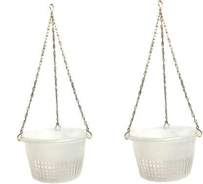 Orchid pots 8 inch Hanging with Metal Chain (Clear) - Pack of 2 (B09PH392ZZ) Amazon Price History, Amazon Price Tracker