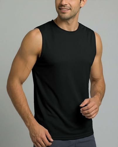 Image of Real Essentials: Men's Dry Fit Tank Tops Sleeveless Workout Shirts Moisture-Wicking Muscle Tank Gym Running (Big & Tall)