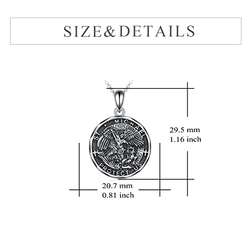 YFN Patron Saint Necklace Sterling Silver Amulet Medal Pendant Religious Protector Jewelry Gifts for Women Men4
