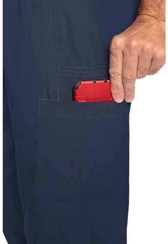Med Couture Men\'s Straight Leg Scrub Pant with Zip Fly Front, 6 Pockets, and Elastic Waistband - MC7779, L, Navy - Thumbnail 2