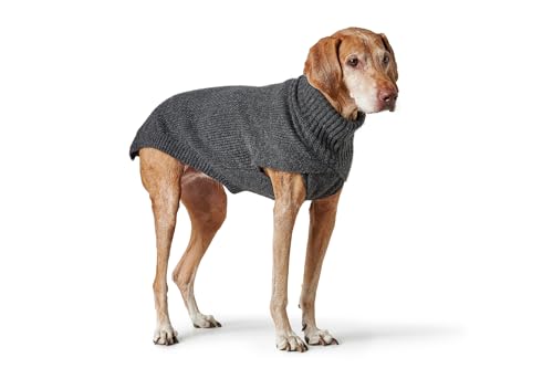 Hunter Hundepullover GENF, Farbe: anthrazit, Strickpullover für kalte Tage, weich, anschmiegsam, recyceltes Polyester, waschbar, umgschlagbarer Halskragen, hohe Elastizität, Größe: 30