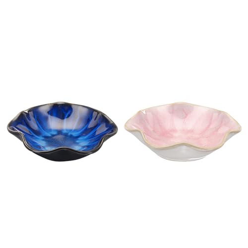 QUARKZMAN 2 Pezzi Vassoio Gioielli Vassoio Portagioie Ceramica Portaanelli Per Gioielli Matrimonio Feste Accessori Regali Per Amiche Madre Collega Rosa Blu