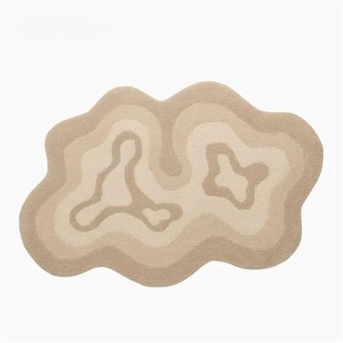 Irregular Carpets For Living Room Modern Style Bedroom Decor Carpet Thicken Lounge Anti-slip Floor Mat Bedside Rug(BEIGE,80x120c