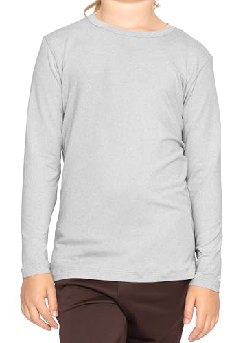 Image of Shirts for Girls Long Sleeve Crew Neck Top, Hoodie or 3 /4 Sleeve Soft Stretch Kids Lightweight Size 2-16
