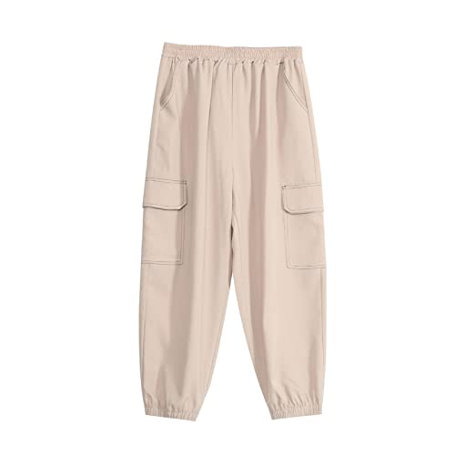 Pantalon cargo taille plus femme pantalon de détente taille haute élastique avec poches
