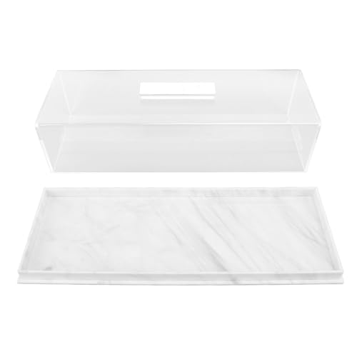 Tyenaza Rectangle Cake Tray with Lids, Clear Pastry Display Case, Dessert Holder Tray, Cake Stand, Cookie Display, Marble Pattern Plastic Cake Platter with Lucite Cover - Cosy Home Interiors Tyenaza Rectangle Cake Tray with Lids, Clear Pastry Display Case, Dessert Holder Tray, Cake Stand, Cookie Display, Marble Pattern Plastic Cake Platter with Lucite Cover - Image 7